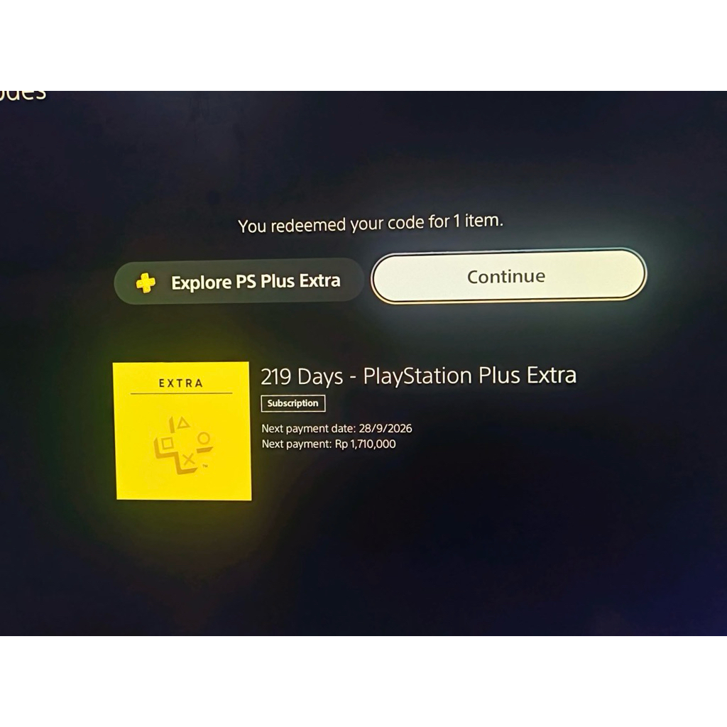 Voucher PS Plus Extra 219 Hari