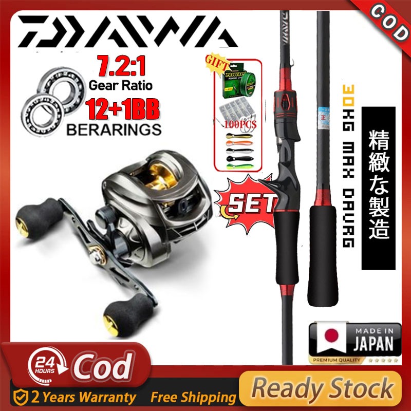 Pancing 1set lengkap kuat Set Tongkat & Gulungan Pancing 1.65m 2.7m 2 Bagian Casting Tongkat Spinnin