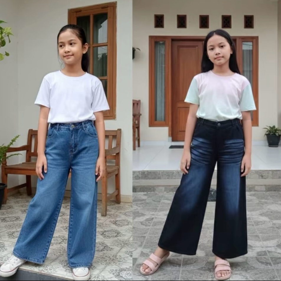 Kulot Skena Gombrong Jeans Premium Celana Skena Anak Perempuan