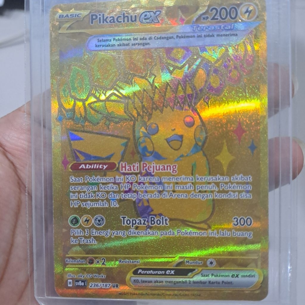 Pikachu ex UR dan 7 UR lainnya. BONUS SLAB EGS NILAI 10 RANDOM
