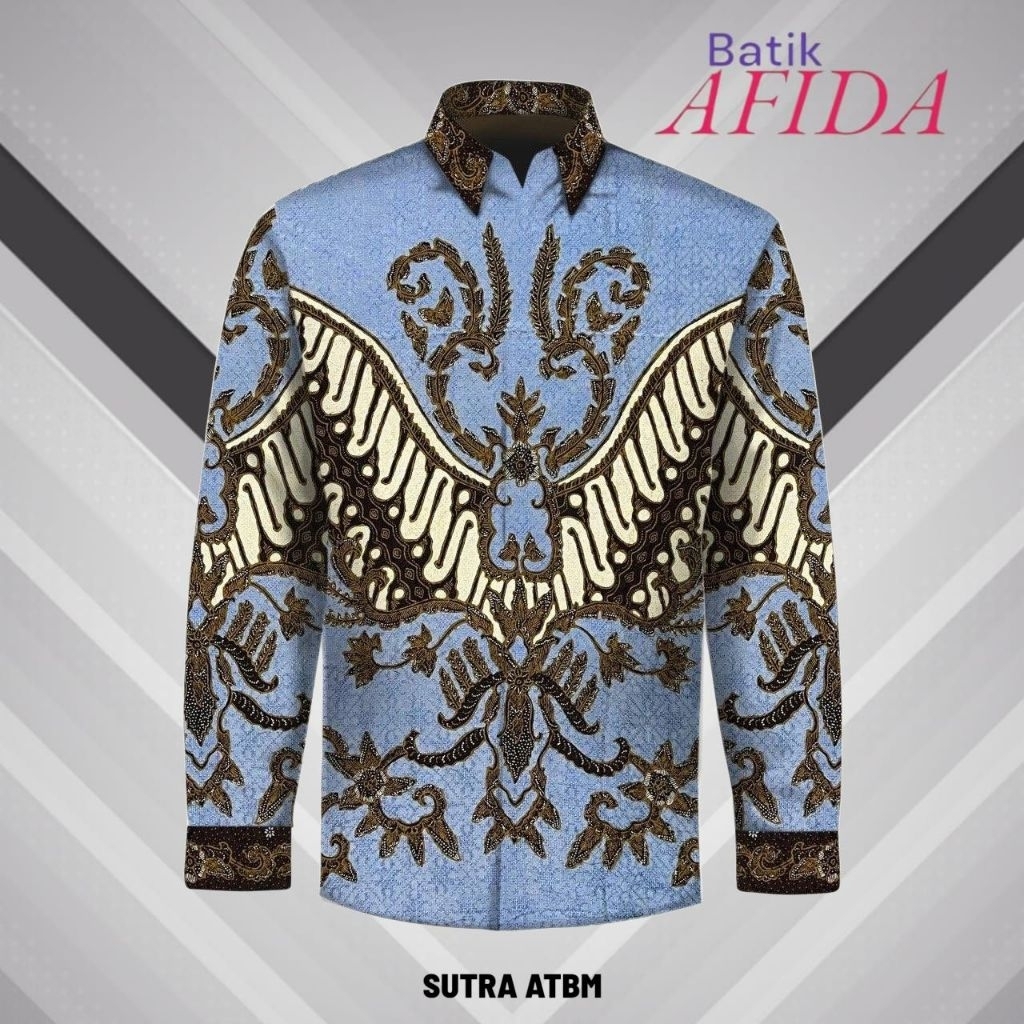 Batik Tulis Halus Exclusive Sutra ATBM Asli Tulis Manual Kain Batik Tulis Pola Kemeja S1X