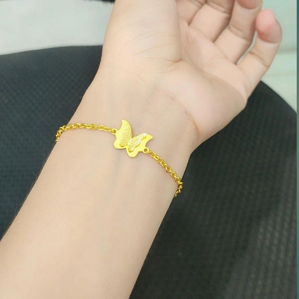 gelang kupu kupu Kuningan cantik awet