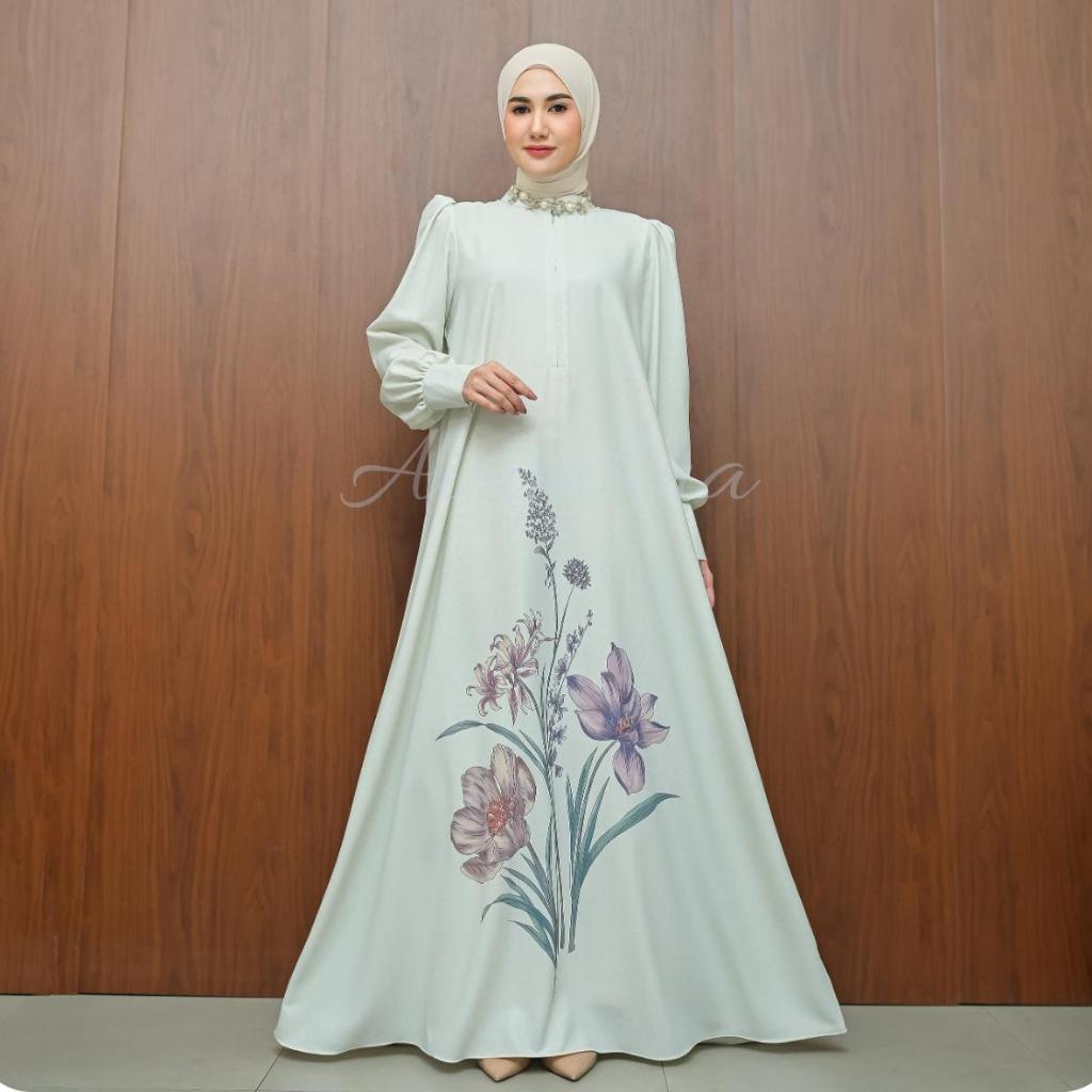 Aisyalina Id Elzahara Dress Series Bahan Katun Tunica Motif Eksklusif Aisyalina Dress Gamis Wanita P