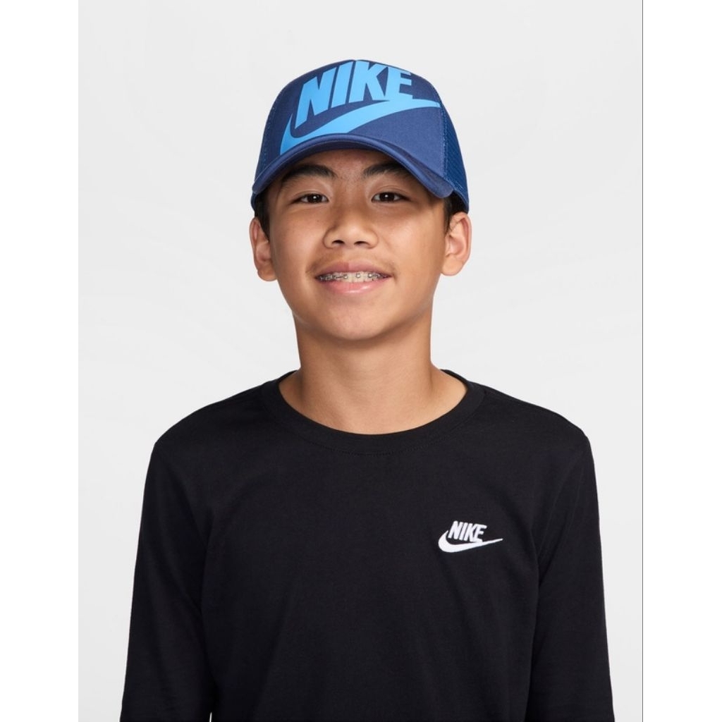 Nike Rise Kids Structured Trucker Cap Navy Blue Biru FB5363-461 Topi Original 100%