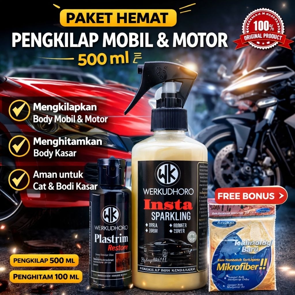 Pengkilap Mobil Putih Hitam Silver Merah metalic bonus Penghitam dasboard / Pengkilap Body Mobil /Pe