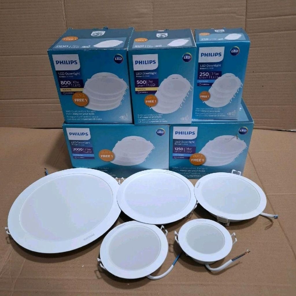 Paket Hemat isi 4 Lampu Philips Eridani Lampu LED Panel Inbow Lampu Plafon datar 3 watt 7 watt 10 wa