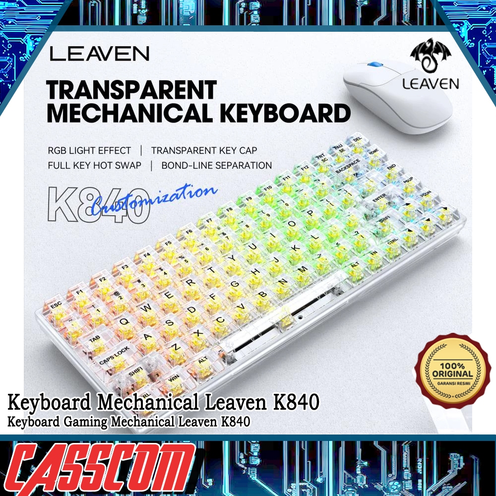 LEAVEN K840 Transparent Mechanical Keyboard
