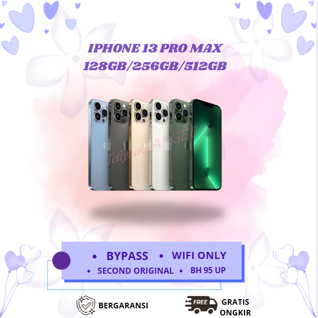 IPHONE 13 PROMAX WIFI ONLY 128GB/256GB/512GB Second Original Inter Mulus