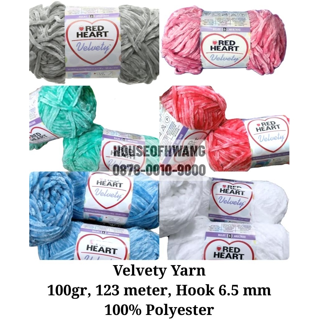 Benang Rajut Red Heart Yarn Velvety, Velvet Yarn, Benang Beludru