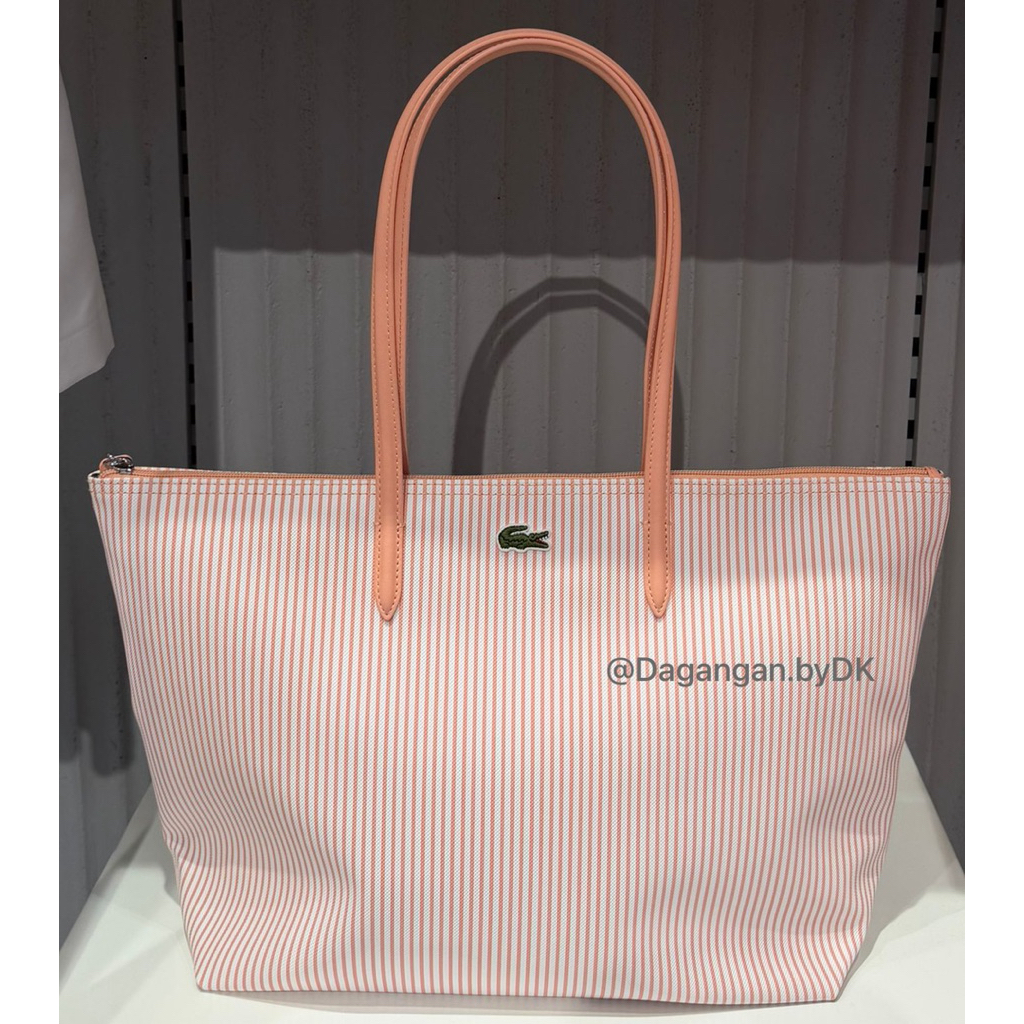 Tas Tote Bag Lacoste Original 100% Peach white
