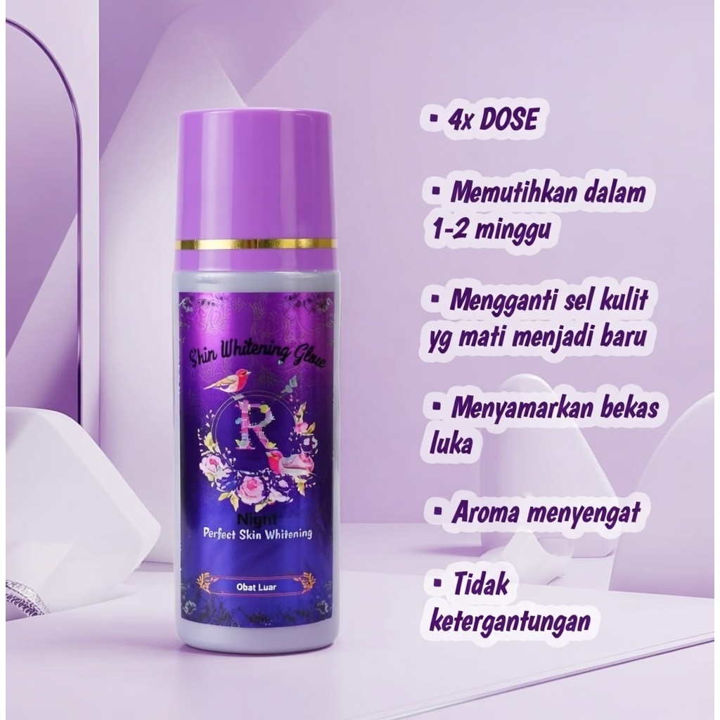 [ORIGINAL] HB PEMUTIH NIGHT GLOW 4X DOSIS BODY LOTION HB UNGU