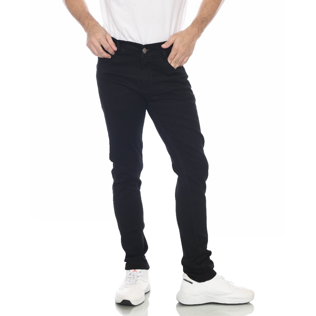 Jeans Slim Fit Hitam Stretch Soft Jeans Casual Celana Panjang Jeans Pria Ukuran 28-38 Hitam
