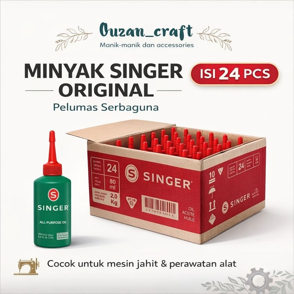 Minyak Pelumas Mesin Jahit Mesin Obras 1 Dus(12/24) ASLI Merk SINGER (80cc/80mL) / SINGER All Purpos