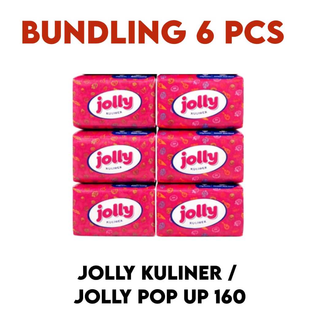 Tisu Tissue JOLLY POP UP 2ply 200 sheet PROMO  BUNDLING 6 Pcs Tissue Mini Jolly Pop Up 160