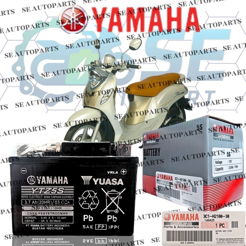 Aki Motor Full Kering Yamaha Yuasa YTZ5S YAMAHA Fino, Freego 125, Lexam 125 Original