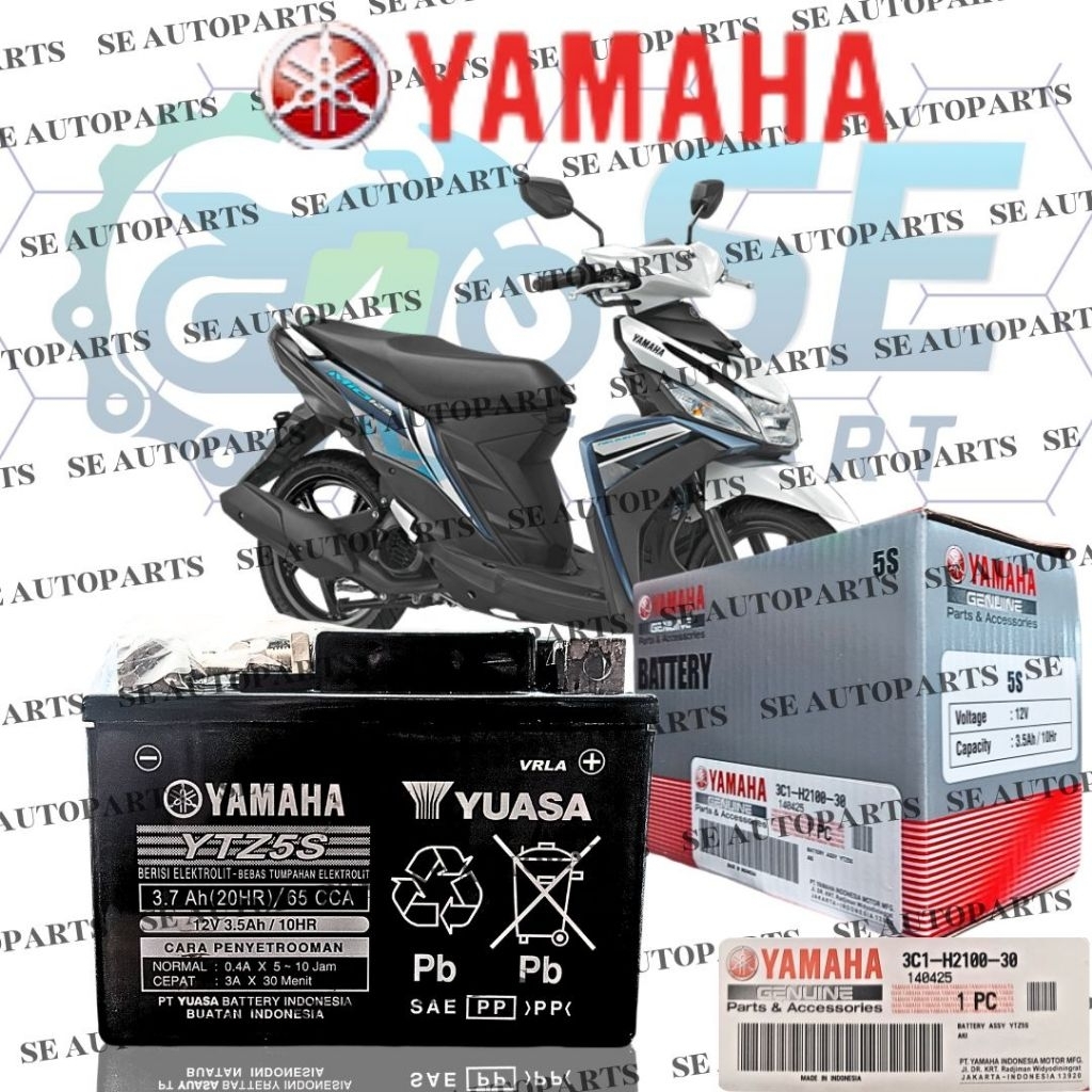 Aki Motor Full Kering Yamaha Yuasa YTZ5S YAMAHA Mio M3, Mio Soul GT Original