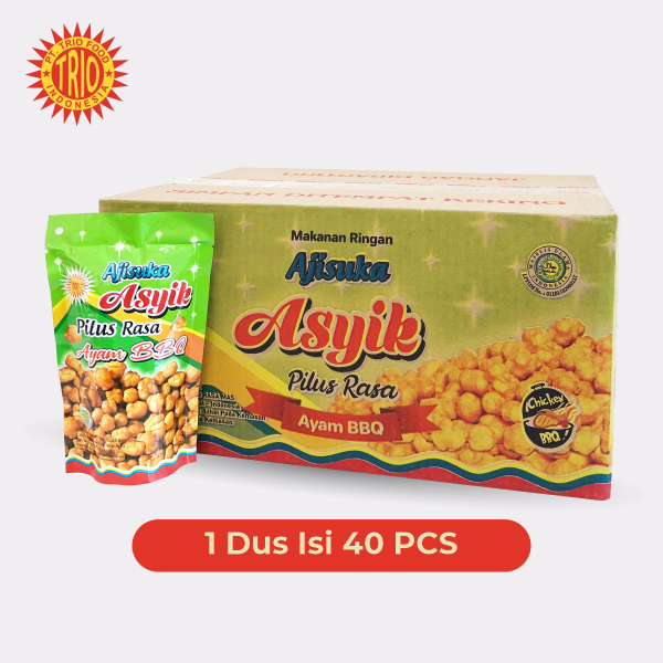 Ajisuka Asyik Pilus Rasa Ayam BBQ (Pouch) - 1 Dus Isi 40 Pcs