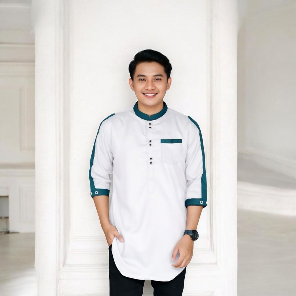 Baju Koko Zaka Koko Qurta Pria lengan 3/4 Koko Pria