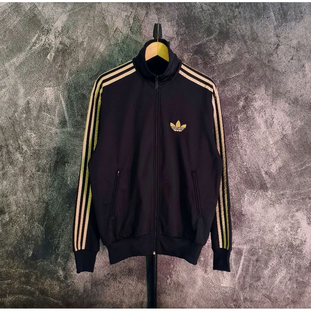 (TRACKTOP ADIDAS FIREBIRD OLD SERIES BLACK STRIP GOLD)