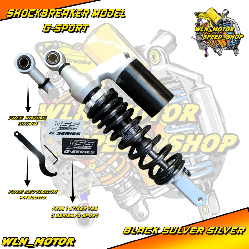 Shockbreaker model yss g sport free stiker yss g series untuk motor matic single shock mio beat vari