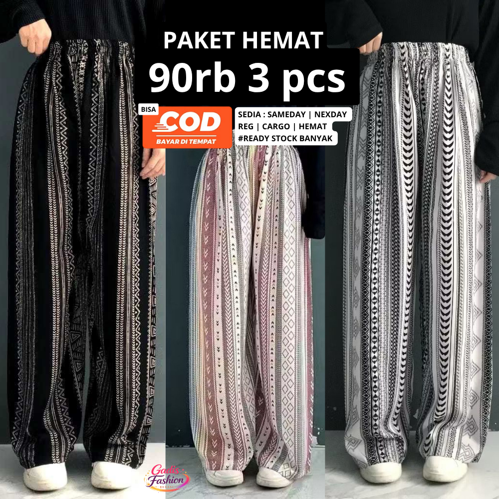 PAKET HEMAT Kulot Hommy Viscose Motif Lengkap Terbaru All Size Celana Panjang Wanita Adem Nyaman Mot