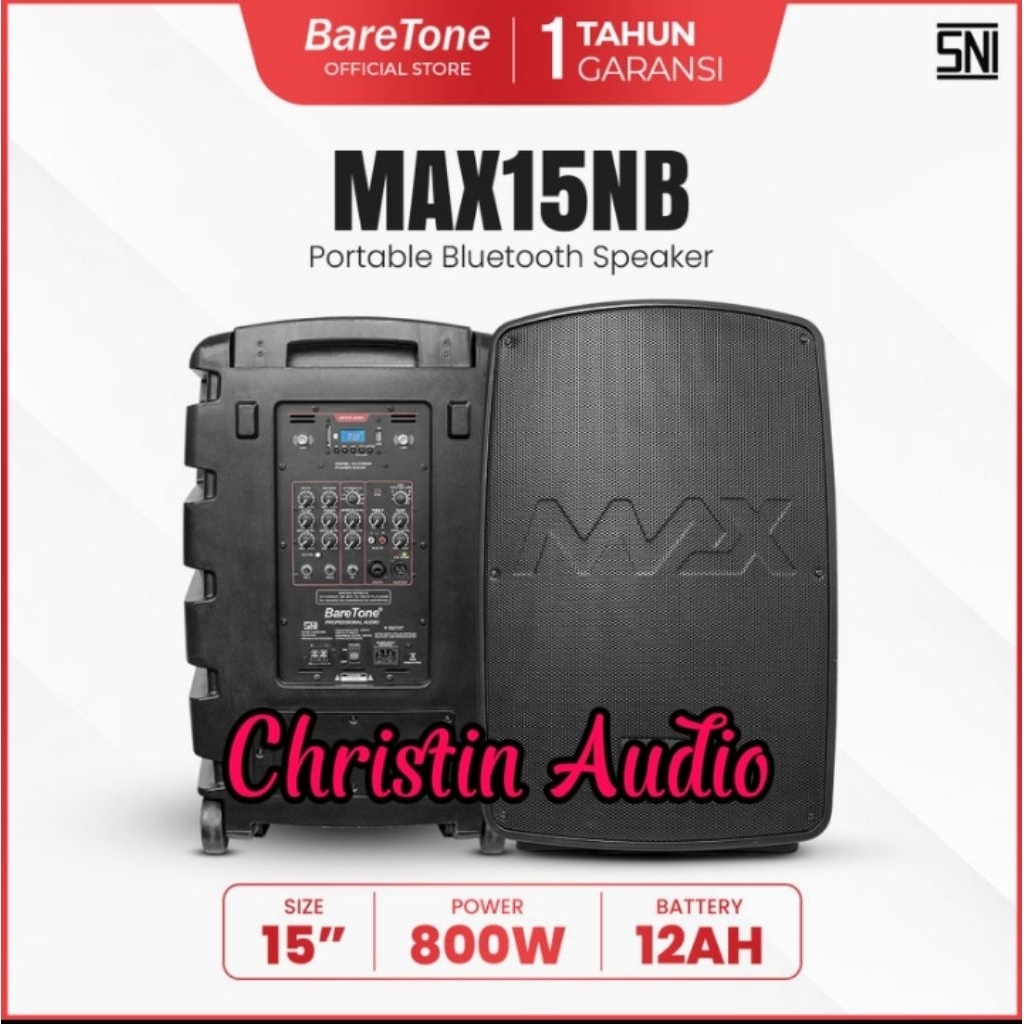 Baretone Speaker Portabel Max 15NB / MAX15NB Speaker Bluetooth 15 Inch Portabel Original