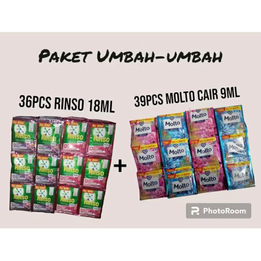75 Botol Paket Hemat Rinso Cair dan Pewangi Molto - Ekonomis dan Praktis