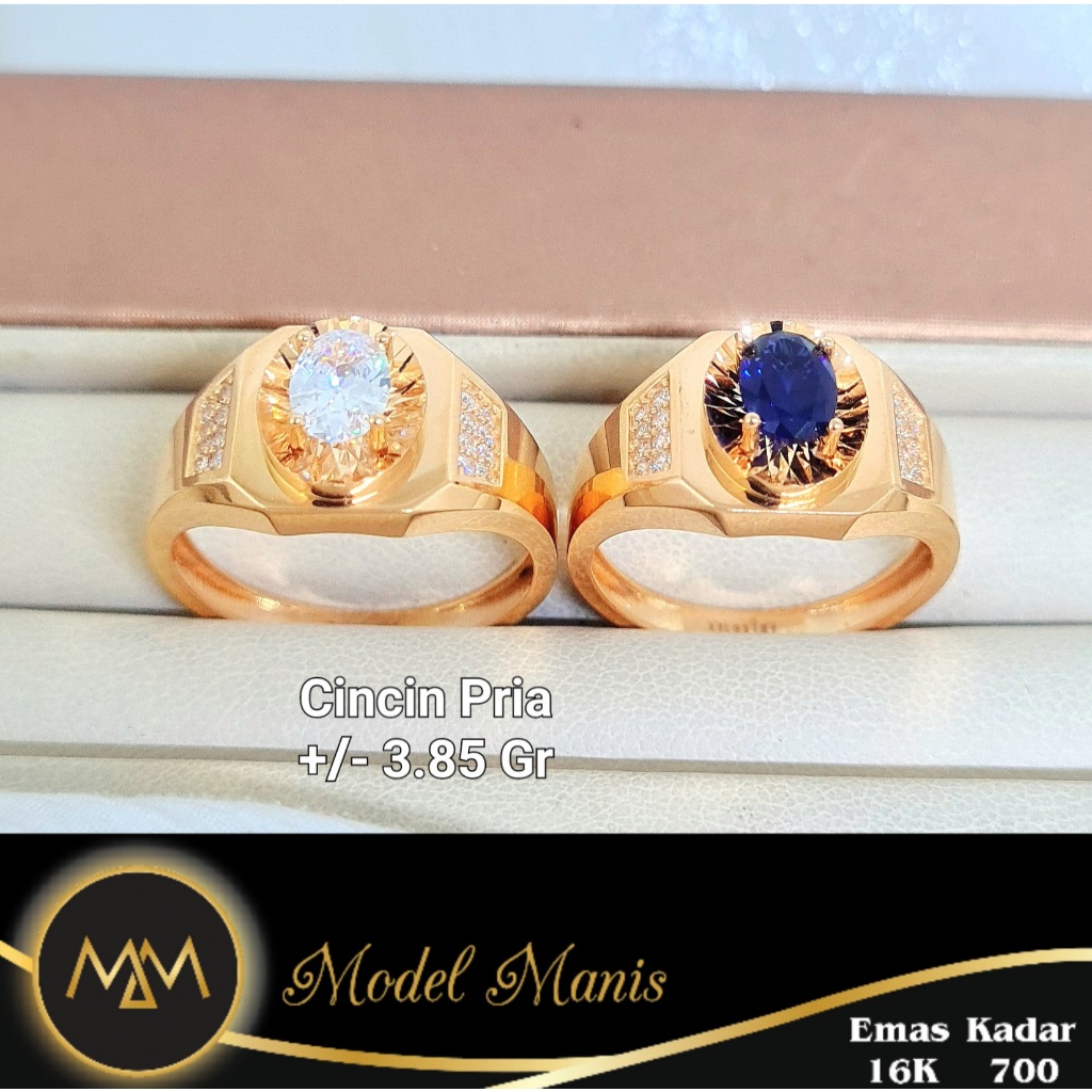 Model Manis Gold - Cincin Pria Variasi Kuning - Emas 16k  700