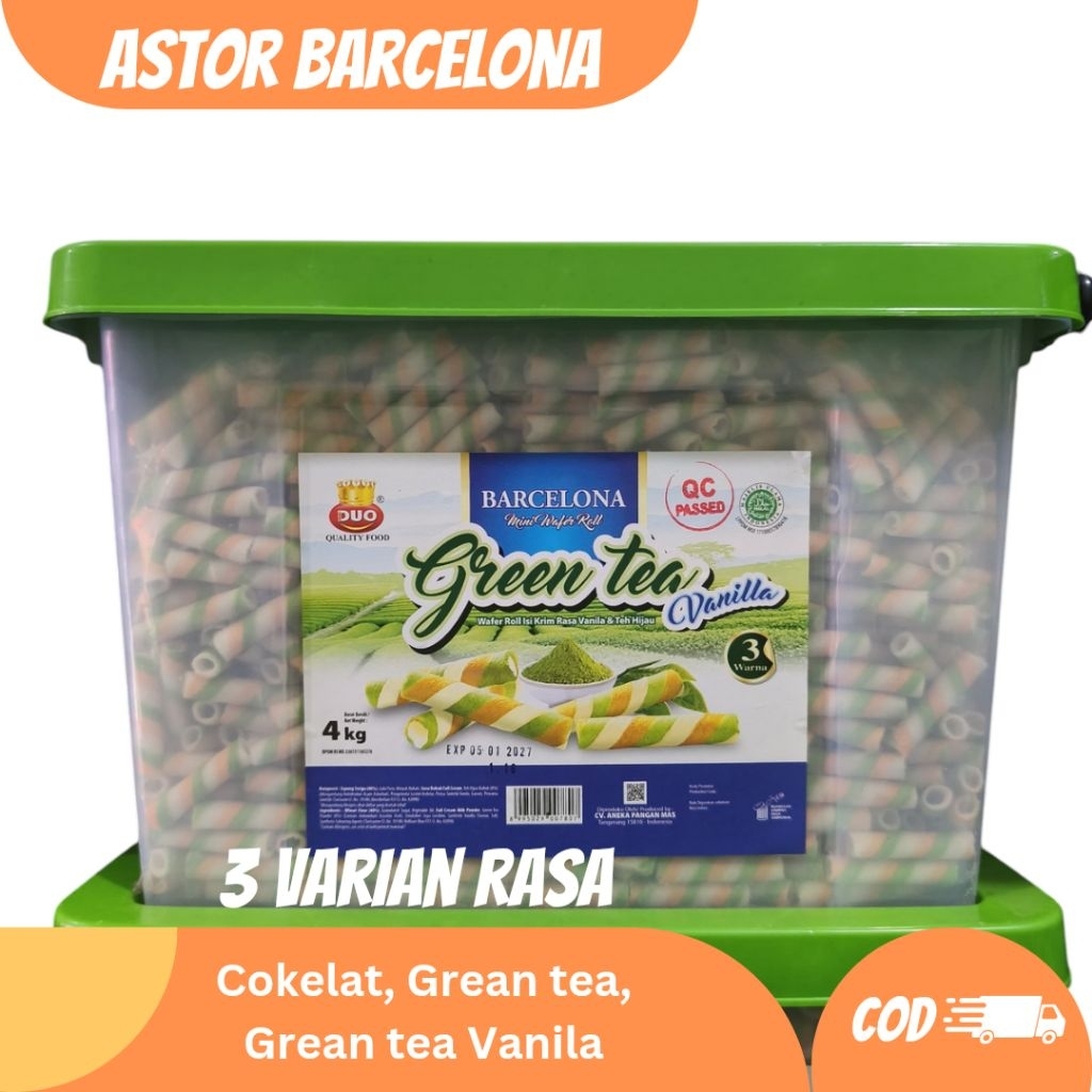 Astor Wafer Box Barcelona 4 Kg Cokelat Greantea Greantea Vanila