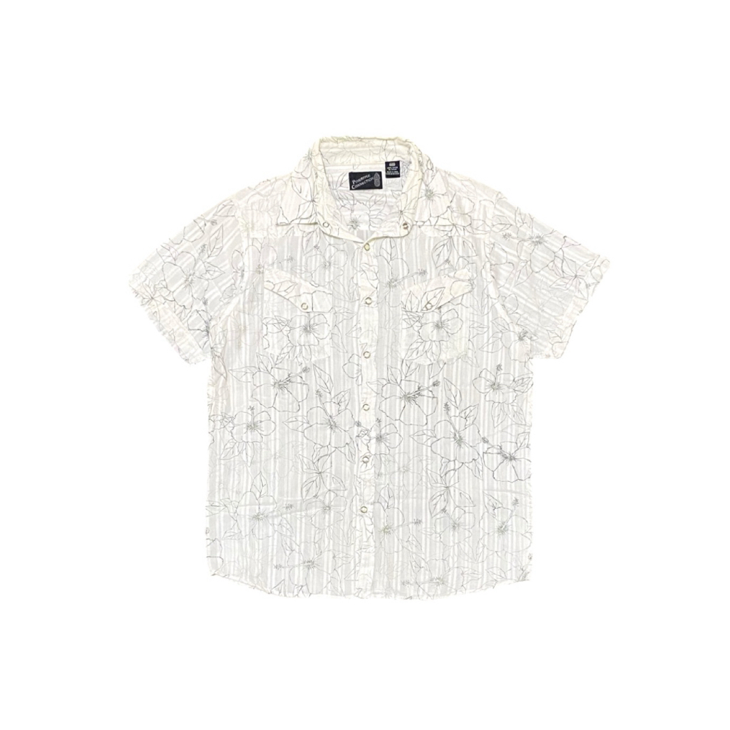 Vintage Pinnaple Connection Made in India Hawaian Shirt Double Pocket Fullprint