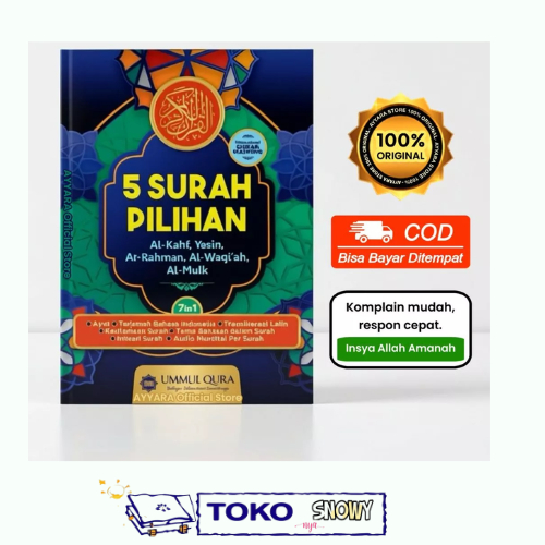 Buku Surah Pilihan Al Kahfi, Yasin, Al Mulk, Ar Rahman, Al Waqiah dengan Transliterasi Latin