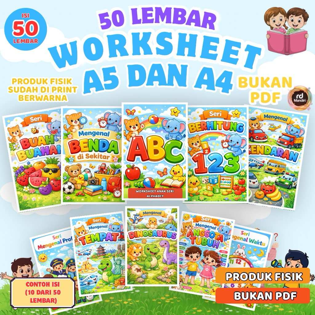 Worksheet Lembar Kerja Anak  TK dan SD