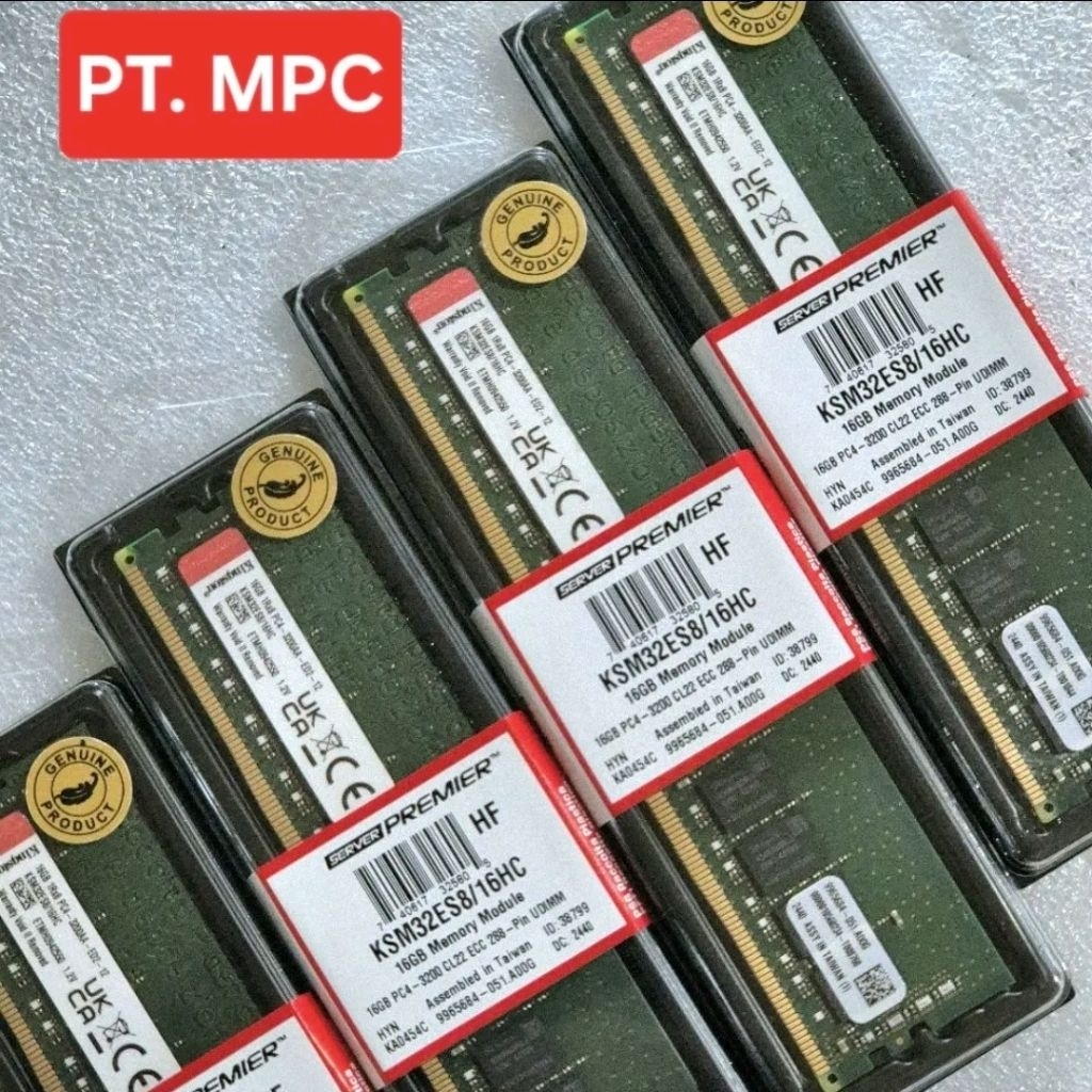 Memory ECC 16GB DDR4 2666Mhz PC4-2666 KSM26ED8/16ME UDIMM RAM SERVER HP DELL IBM LENOVO ASUS FUJITSU