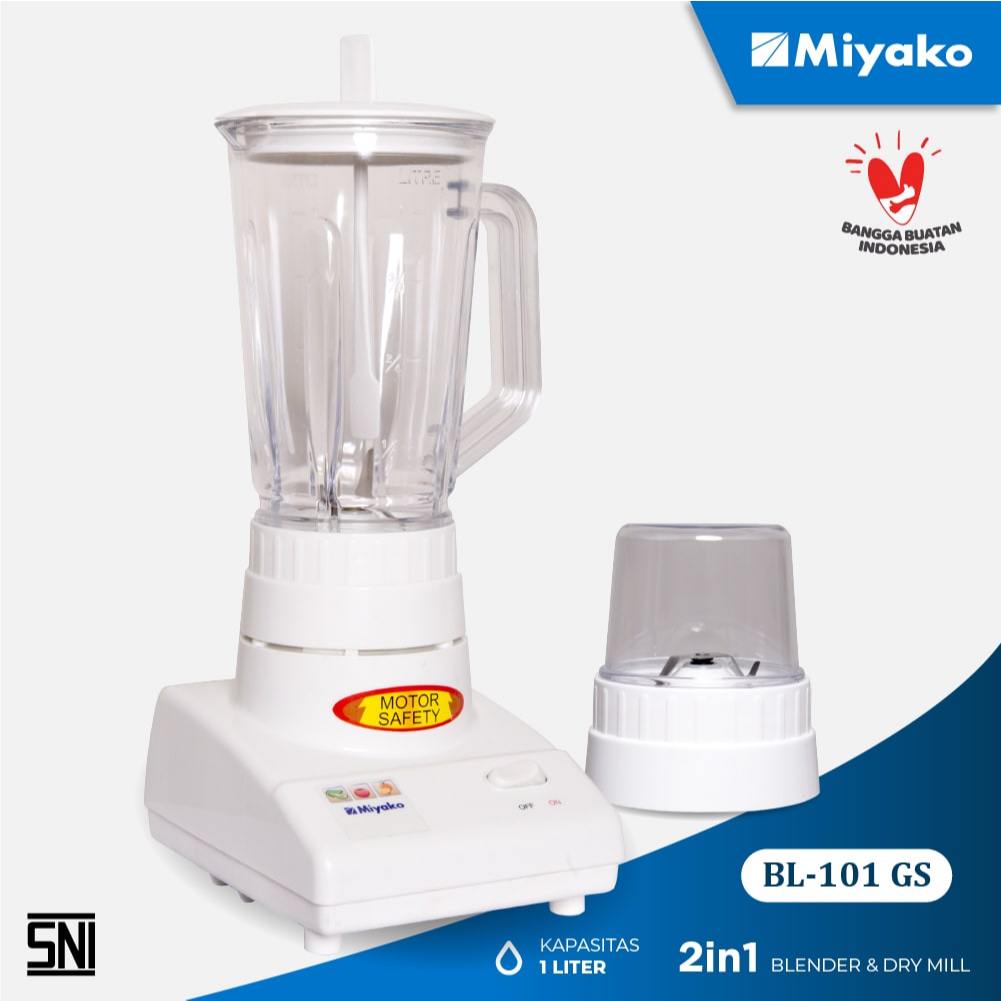 Promo Miyako Blender Kaca Beling 1 Liter Bl-101Gs/ Blender Miyako 1 Liter Bl101Gs Bl 101 Gs Bl-101Gs