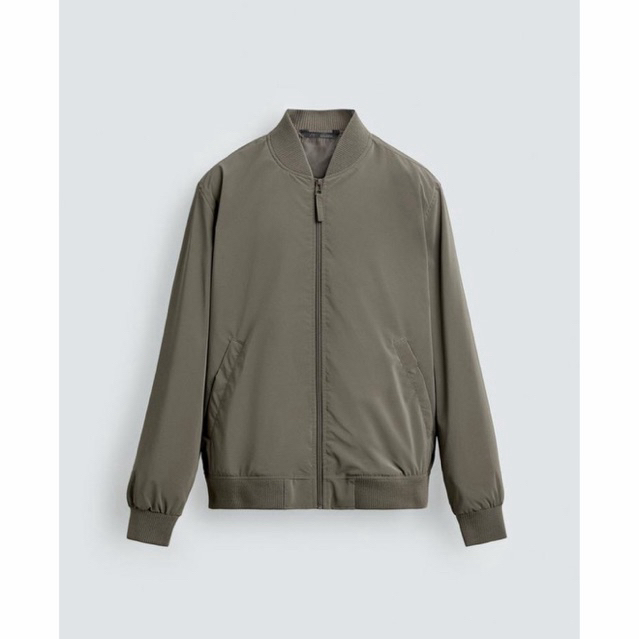 Zara Technical Bomber Jacket mink Original