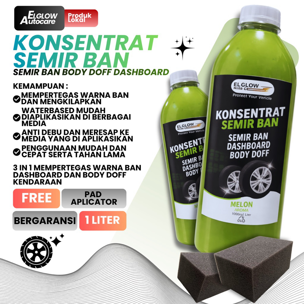 Konsentrat Semir Ban Elglow Autocare Pengkilap Ban Pengkilap Dashboard,Jok,Body Doff Premium 1 Liter