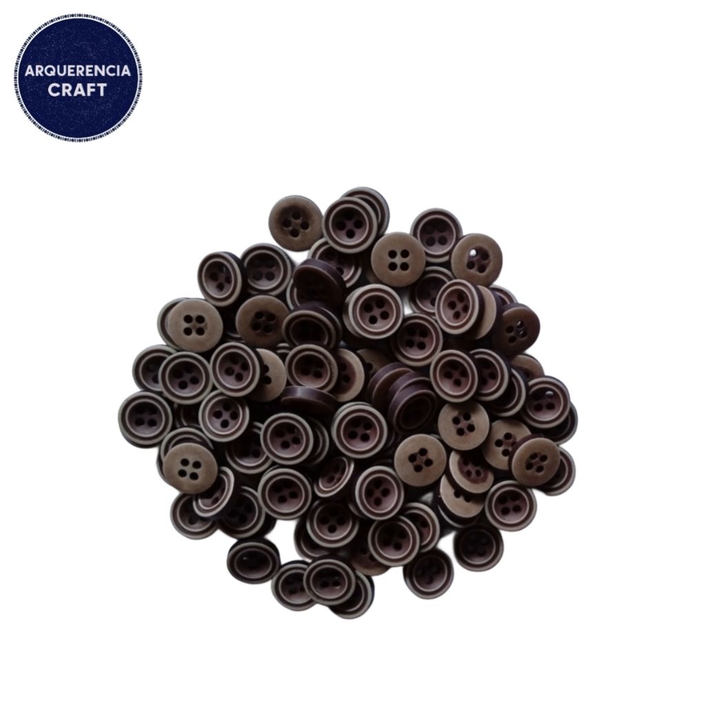 10 Pcs Kancing Hias Plastik Hitam Motif Double List