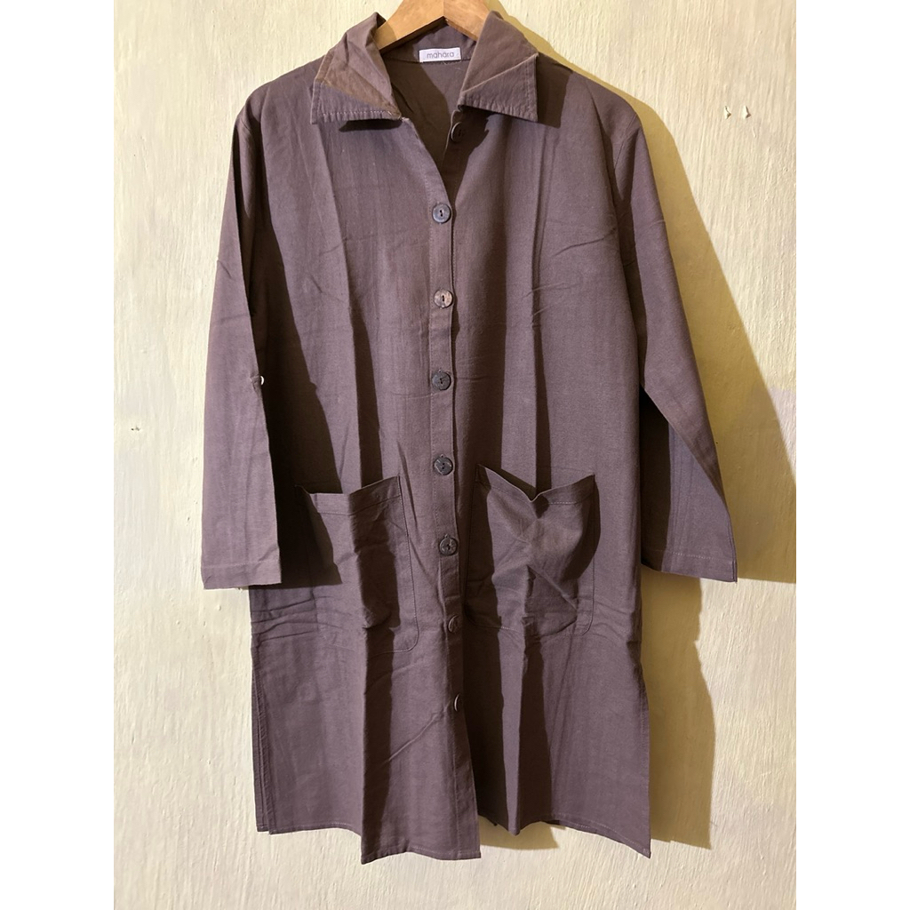 Mahara Id Tunik Choco| Kemeja Coklat Wanita | Tunik Wanita