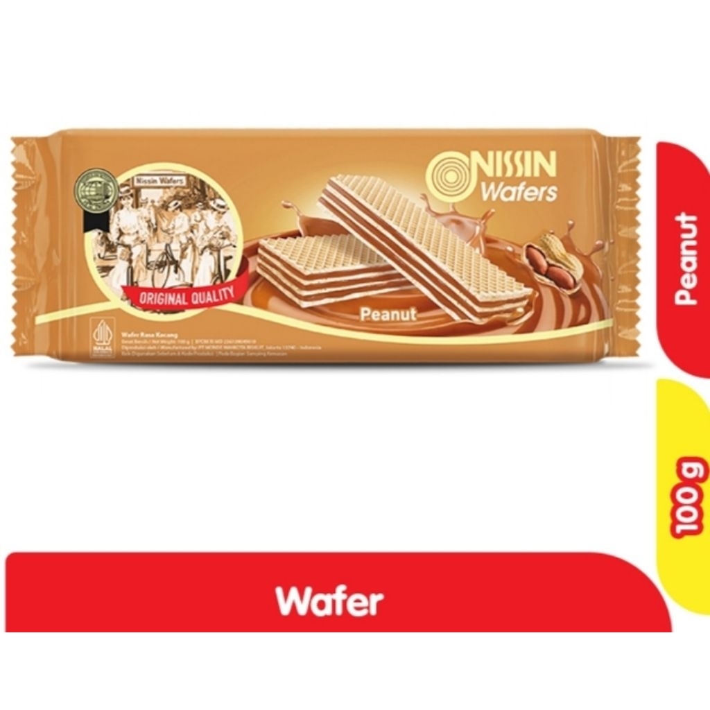 Nissin Wafers Peanut 100g Nissin Wafer Peanut Kacang 100gr Wafer