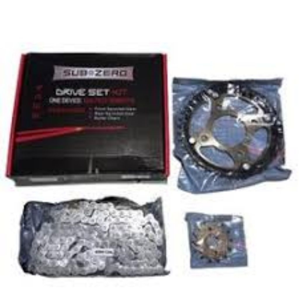 gear paket,rantai+gear depan blkng, motor cb 150r,Sonic,Verza,Mega pro