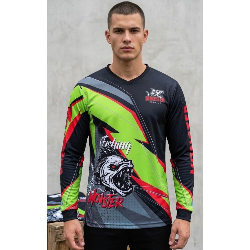 Kaos Jersey Pria Dewasa Lengan Panjang Berburu Hunting Motocross Trail Mancing Fishing Ukuran M L XL