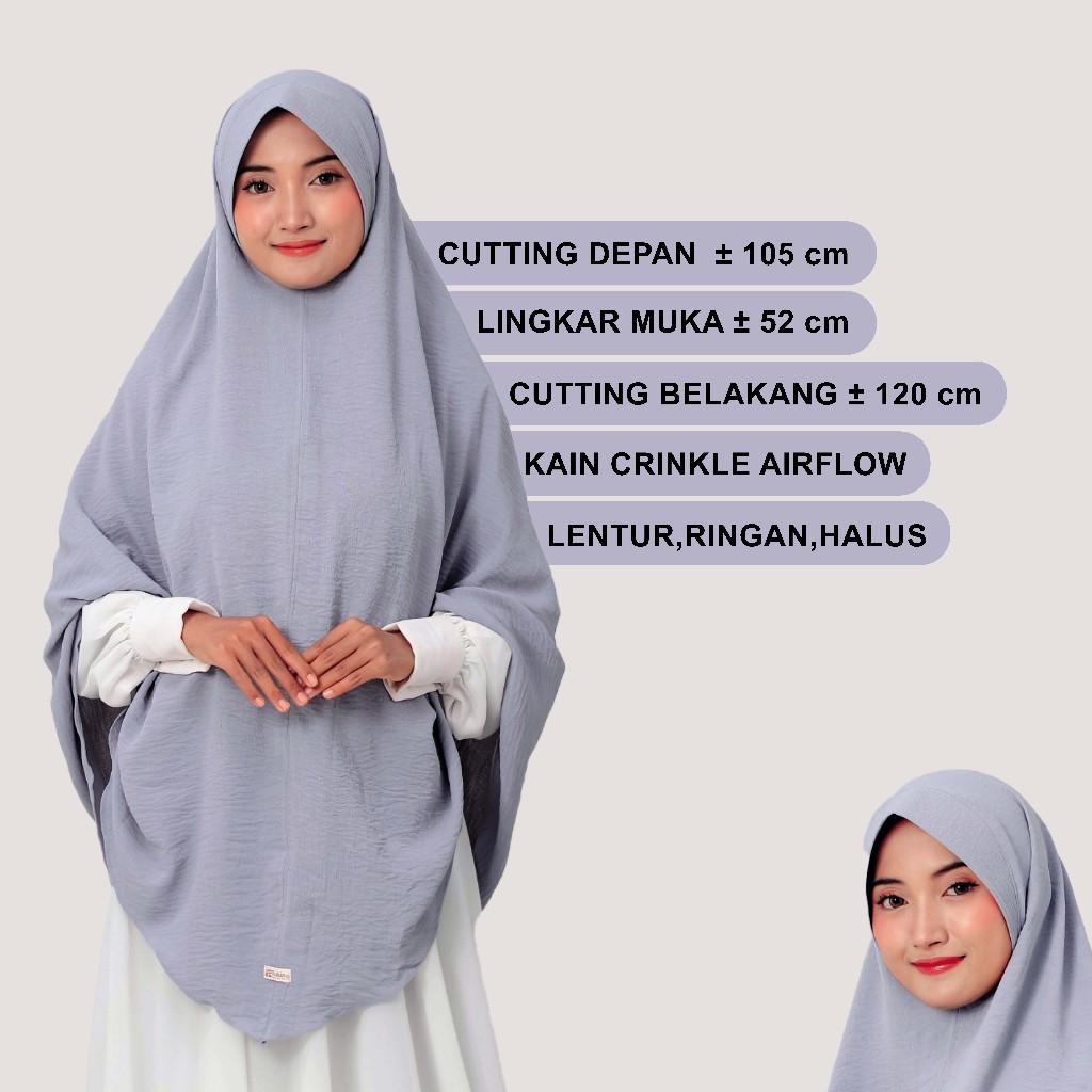 khimar jilbab jumbo pet antem crinkle airflow bergo syari jumbo xxl hijab majelis