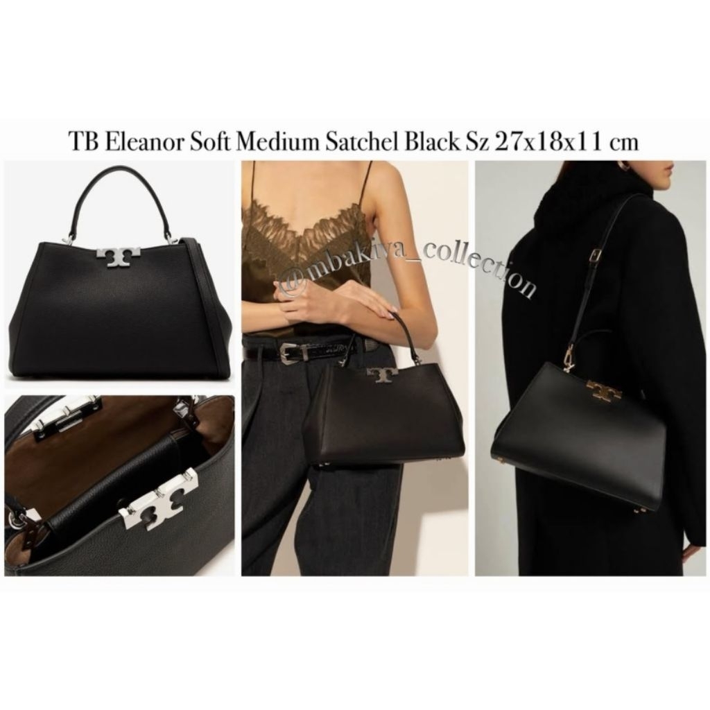 TB Eleanor Soft Medium Satchel Black