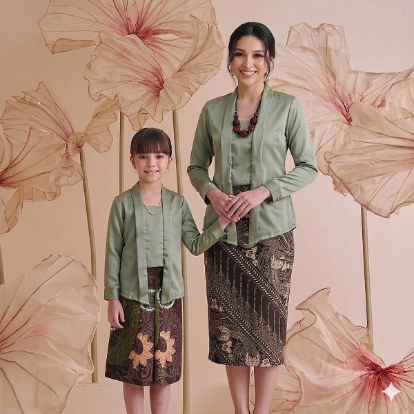 Atasan Kebaya Kutubaru Polos Satin Silk Lembut Baju Couple Kebaya Kartini Mom & Kids Kebaya Kondanga