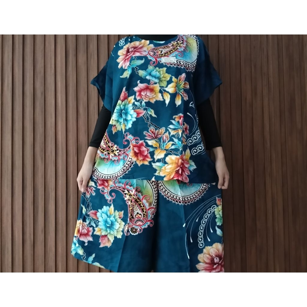 Babydoll/setcel maxi LL kencana ungu label biru