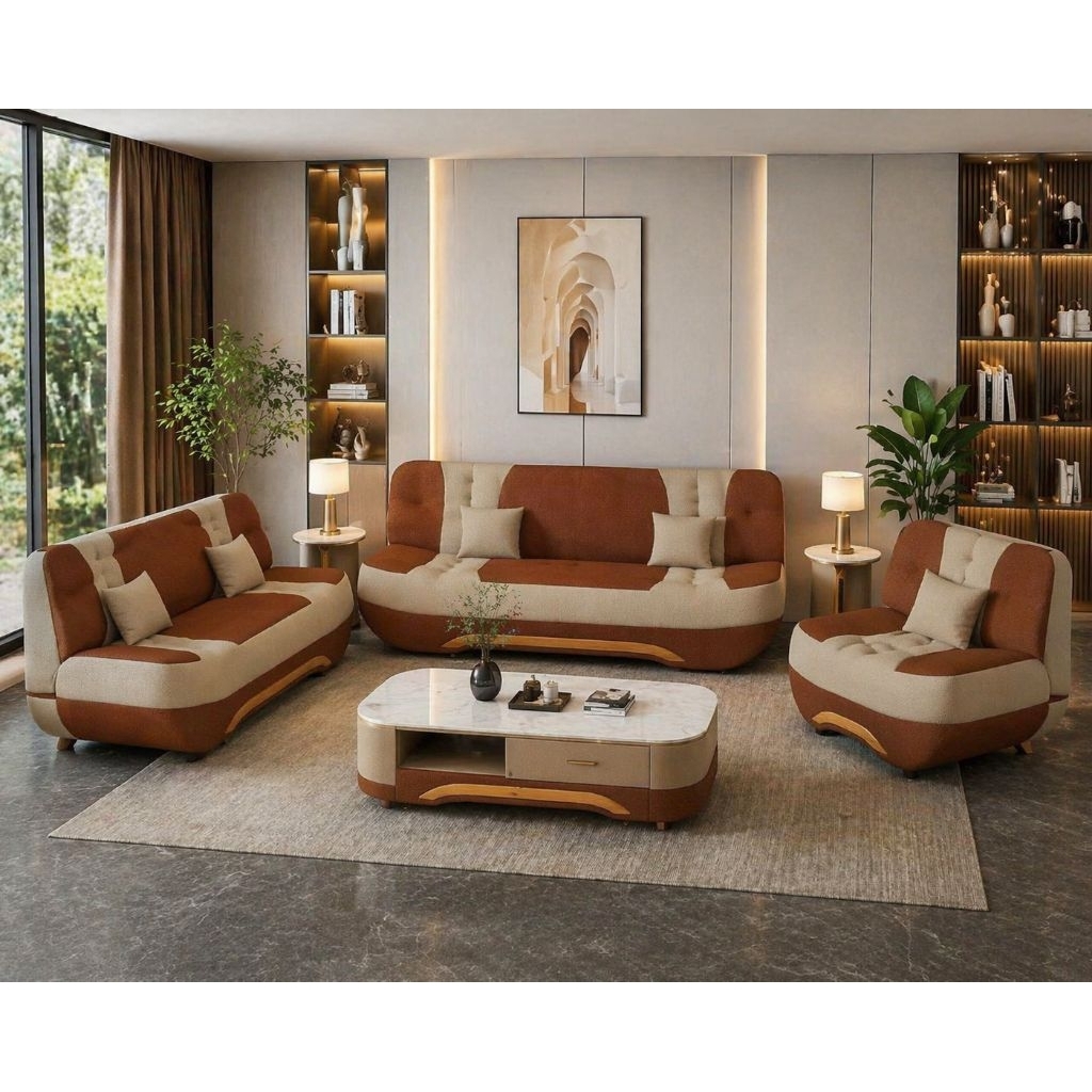PROMO Sofa Tamu Minimalis 321 + meja Sofa modern empuk, elegant dan TERLARIS