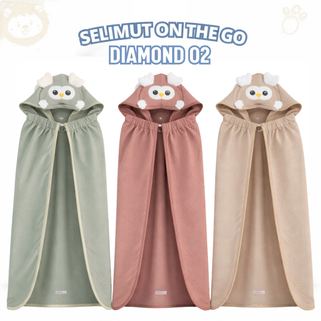 Blanket On The Go Selimut Bayi Clip On Penutup Menyusui 3in1 Diamond Karakter Premium Boboko