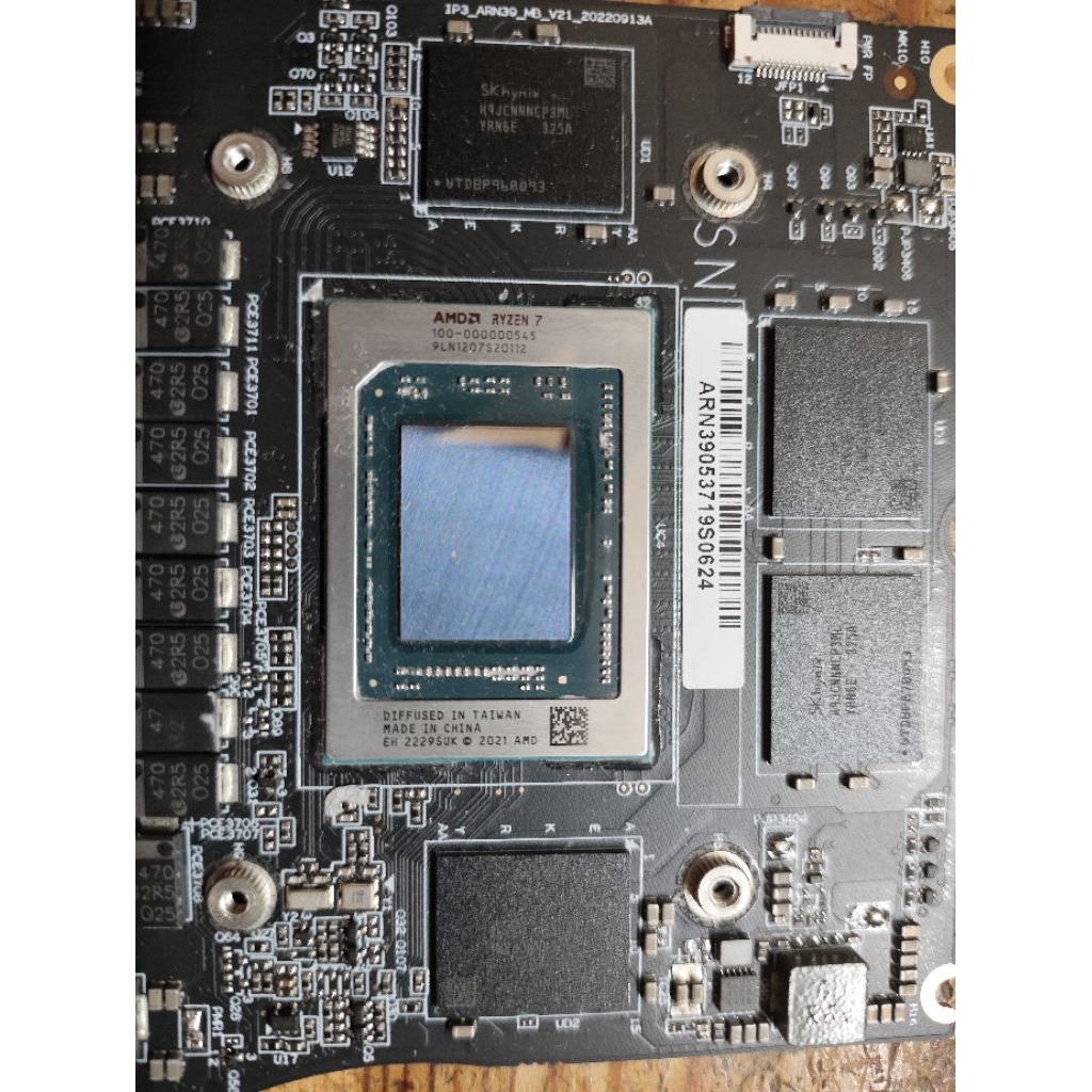 motherboard Advan workplus Ryzen 7 6800u ddr5 16gb rusak matot