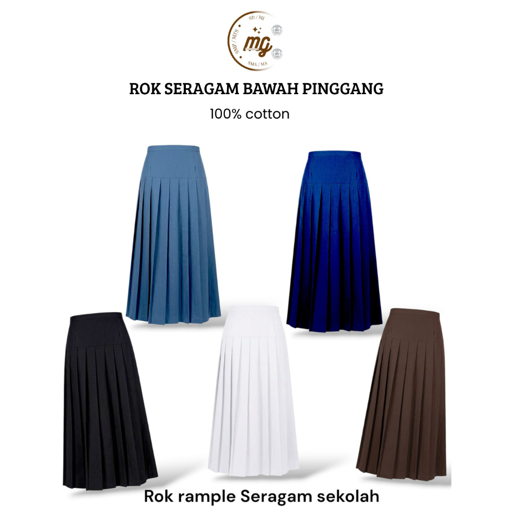 Seragam SMA Rok Panjang Rempel Bawah Pinggang Abu - Seragam Sekolah - Rok Rempel - Rok SMA