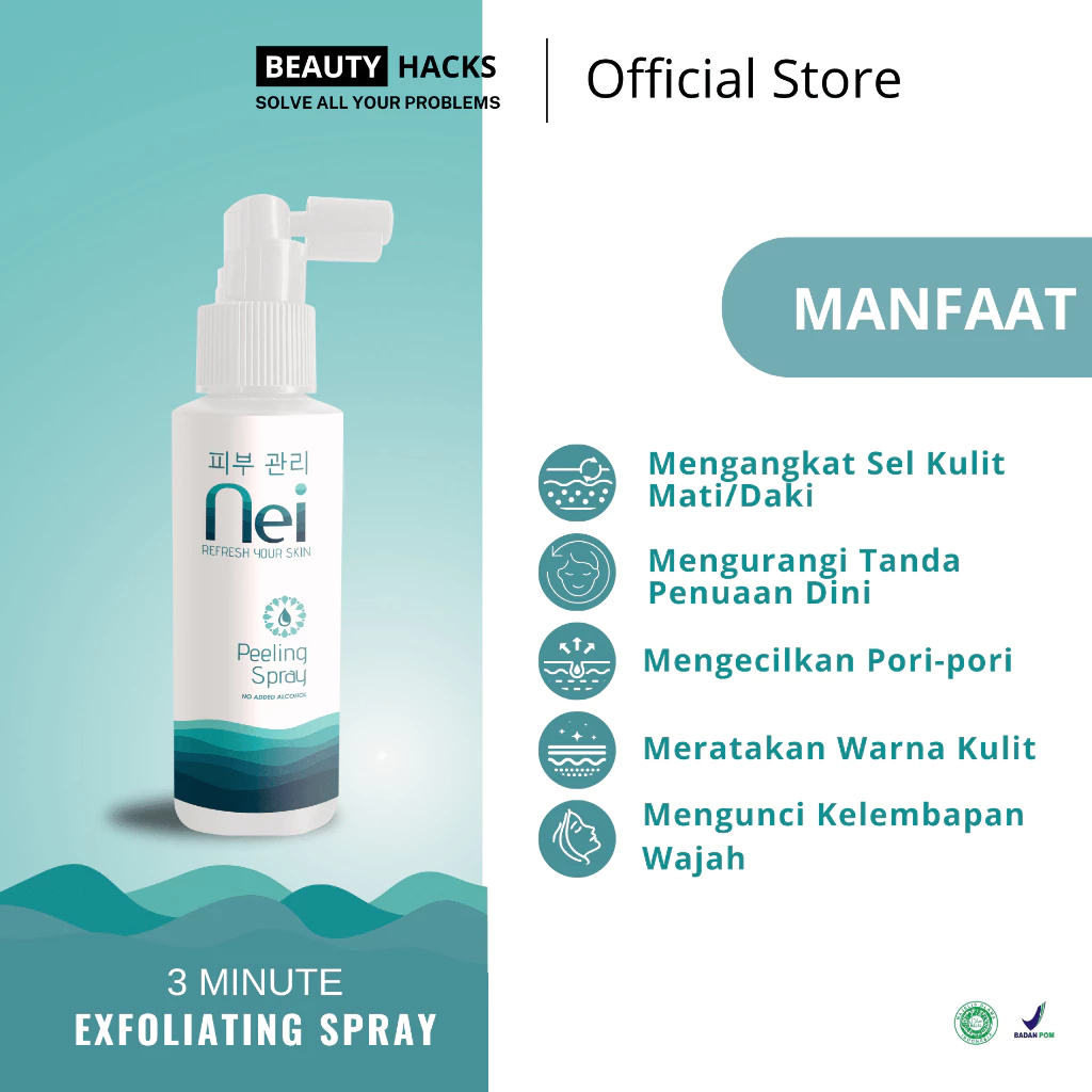Perontok Daki dan Kulit Mati NEI Peeling Spray Penghilang Daki dan Memutihkan Leher Selangkangan